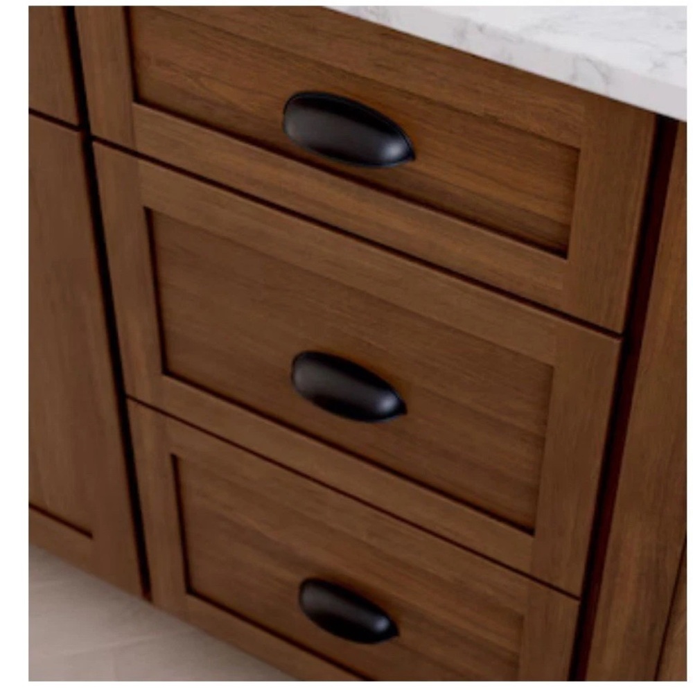 LOT OF 12!   Allen + Roth Drawer Cabinet Cup Pulls - Black